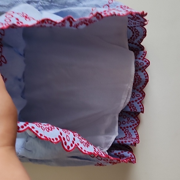 Vineyard Vines embroidered hem cotton scalloped edge skirt pull on womens medium - Picture 4 of 8